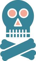 Skull Glyph Two Color Icon vector