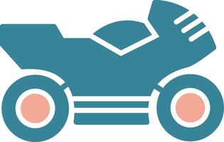 icono de dos colores de glifo de motocicleta vector