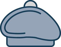 Beret Line Filled Grey Icon vector