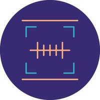 Barcode Scan Line Two Color Circle Icon vector