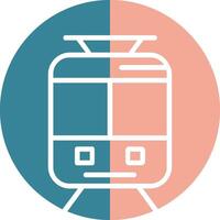 Underground Train Glyph Two Color Icon vector