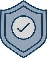 Protection Line Filled Grey Icon vector