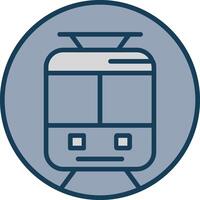 Underground Train Line Filled Grey Icon vector