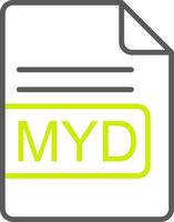 MYD File Format Line Two Color Icon vector