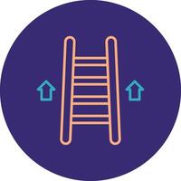 Ladder Line Two Color Circle Icon vector