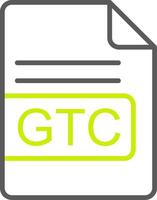 gtc archivo formato línea dos color icono vector
