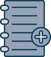 Document Line Filled Grey Icon vector