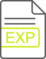 EXP File Format Line Two Color Icon vector