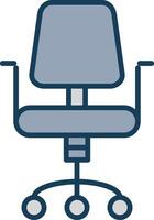 Chair Line Filled Grey Icon vector