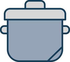 Pot Line Filled Grey Icon vector