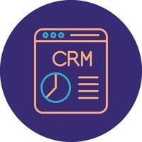 crm línea dos color circulo icono vector