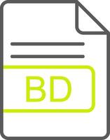 BD File Format Line Two Color Icon vector