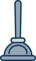 Plunger Line Filled Grey Icon vector