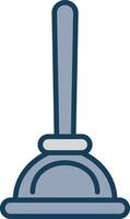 Plunger Line Filled Grey Icon vector