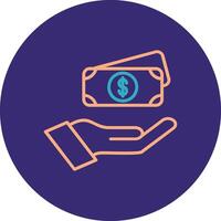 Money Line Two Color Circle Icon vector