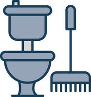 Toilet Line Filled Grey Icon vector