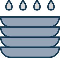 Dishes Line Filled Grey Icon vector