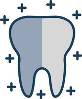 Tooth Line Filled Grey Icon vector