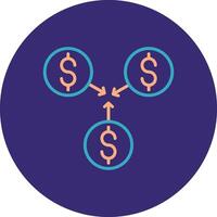 Incomes Line Two Color Circle Icon vector