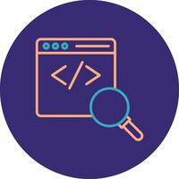 Code Review Line Two Color Circle Icon vector