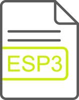 ESP3 File Format Line Two Color Icon vector