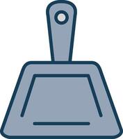 Dustpan Line Filled Grey Icon vector