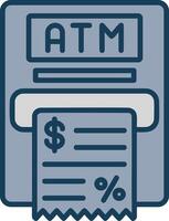 Atm Machine Line Filled Grey Icon vector