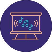 Music Class Line Two Color Circle Icon vector