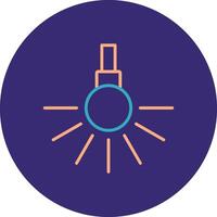 Headlight Line Two Color Circle Icon vector