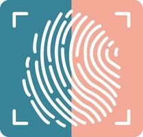 Fingerprint Glyph Two Color Icon vector