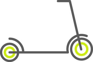 Kick Scooter Line Two Color Icon vector