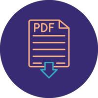 Pdf Line Two Color Circle Icon vector