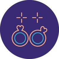 Wedding Rings Line Two Color Circle Icon vector