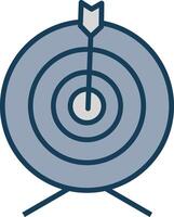 Target Line Filled Grey Icon vector