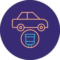 Car Painting Line Two Color Circle Icon vector