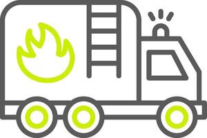 Fire Truck Line Two Color Icon vector