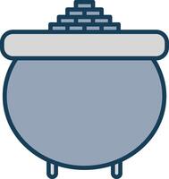 Gold Pot Line Filled Grey Icon vector