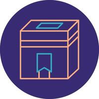 Kaaba Line Two Color Circle Icon vector