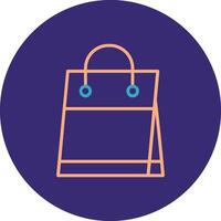 Shopping Bag Line Two Color Circle Icon vector