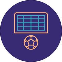 Football Goal Line Two Color Circle Icon vector