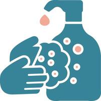 Hand Wash Glyph Two Color Icon vector