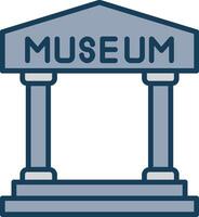 Museum Line Filled Grey Icon vector