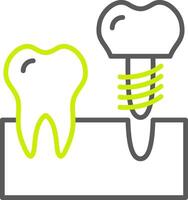 implantes línea dos color icono vector