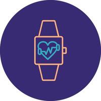 Fitness Watch Line Two Color Circle Icon vector