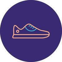 Sneaker Line Two Color Circle Icon vector