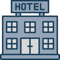 hotel línea lleno gris icono vector