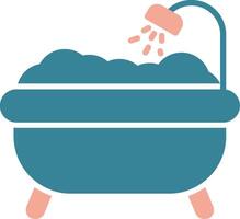 Bathtub Glyph Two Color Icon vector