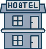 Hostal línea lleno gris icono vector