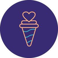 Ice Cream Line Two Color Circle Icon vector