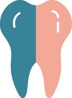 Tooth Glyph Two Color Icon vector